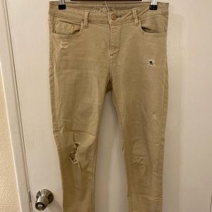 Zara Khaki Jeans with Holes